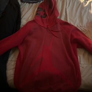 Jordan Red Hoodie with Black Logo